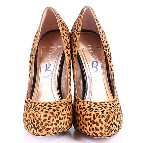 BCBG Parade2 Tan Dalmation Haircalf Platform Pump   6 - Picture 2 of 7